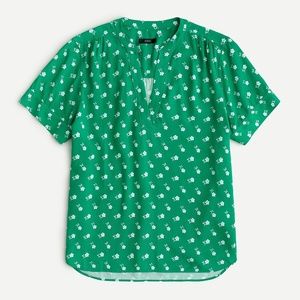 ✨NWT✨ J.CREW Drapey Band-Collar Top in Dainty Floral Green Sz XS, XXS